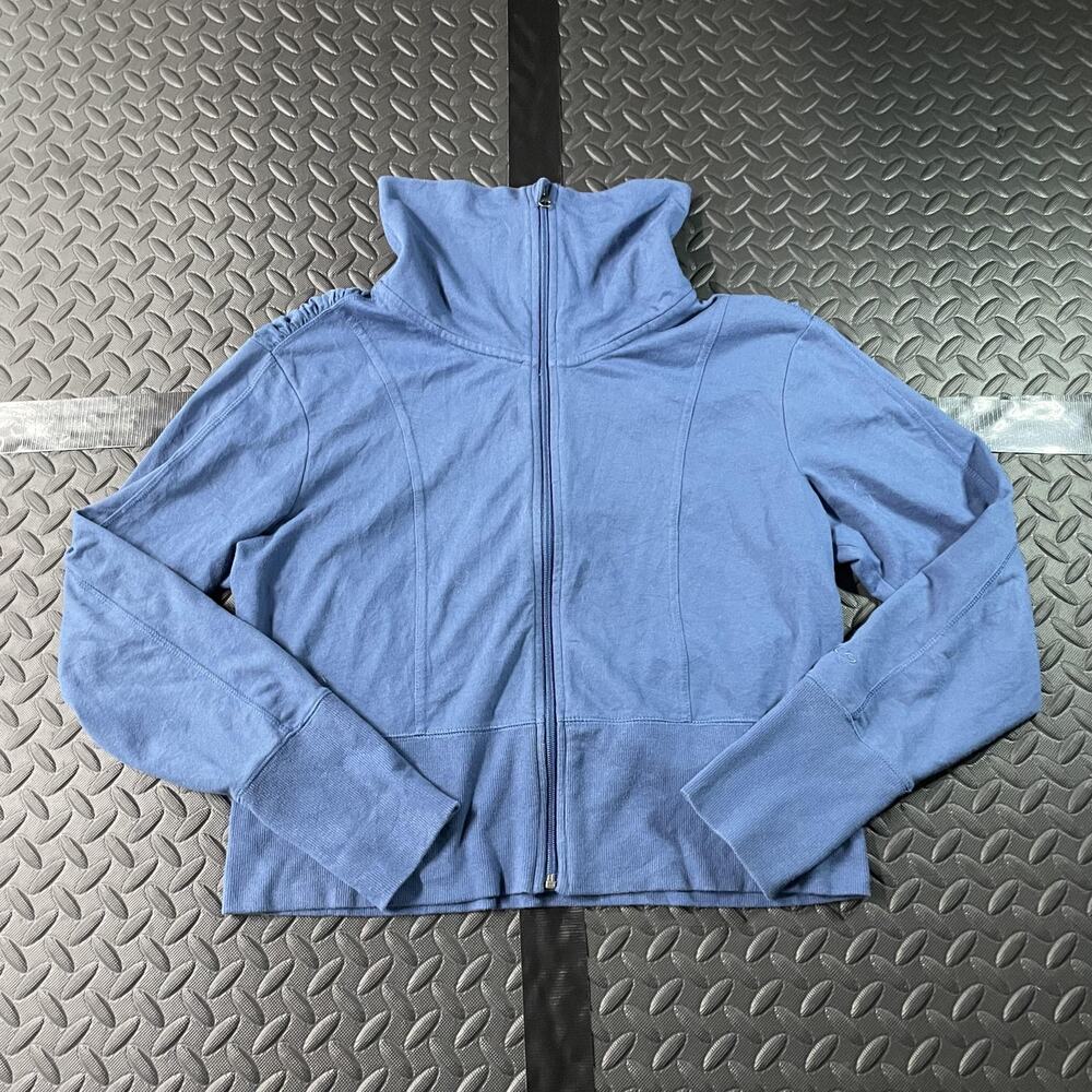 Champion Jacket Womens 2XL Blue Full Zip High Neck Thumb Holes L7825